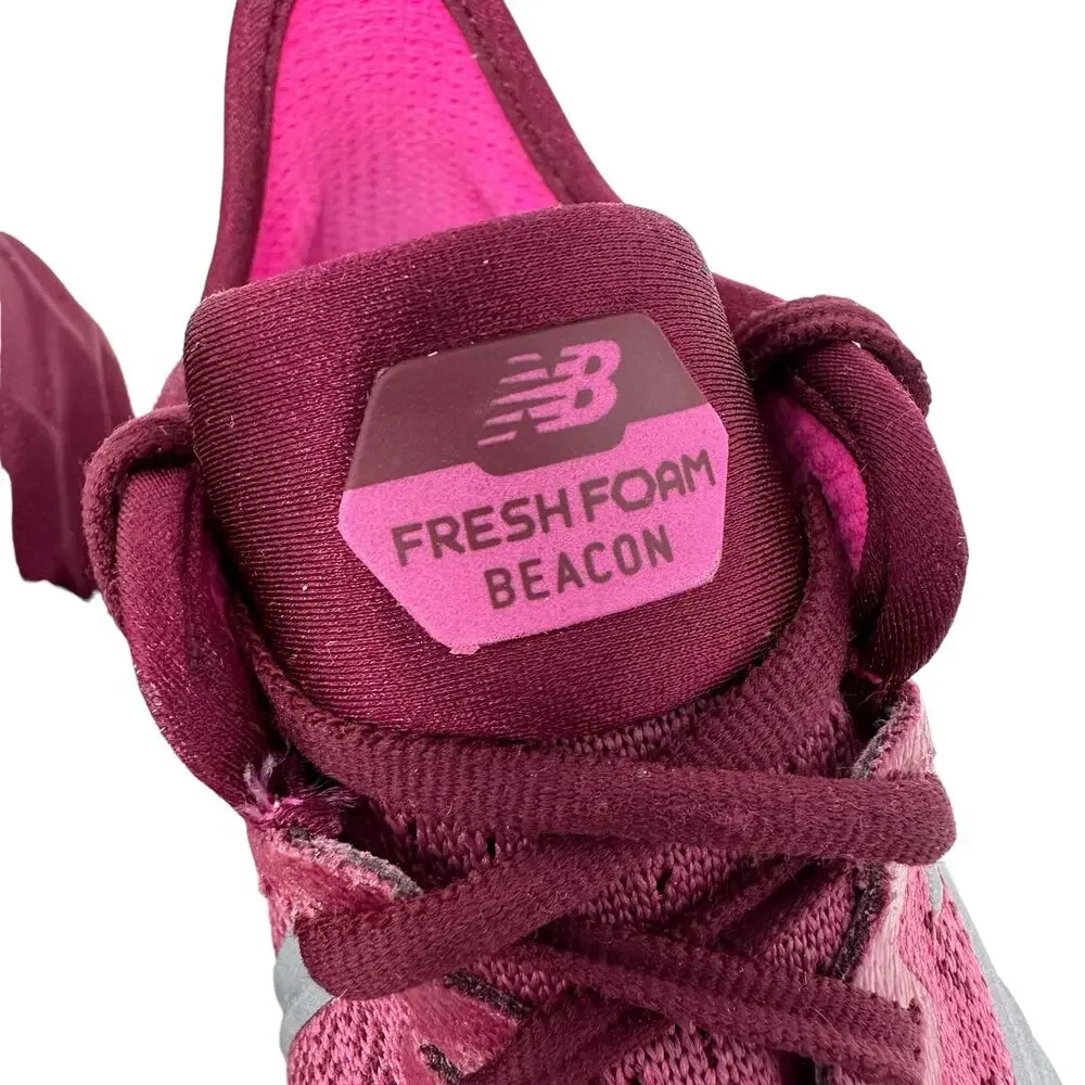 New Balance Fresh Foam Beacon Pink Running Sneakers Women 6 Purple Mesh Athletic